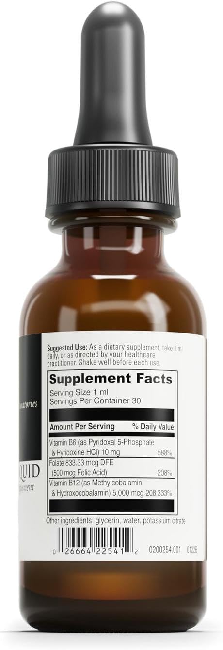 DAVINCI Labs B-12 MC Líquido - Suplemento de Vitamina B12, B6 y Folato - 30 ml