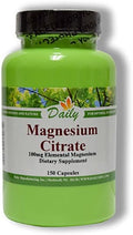Daily Manufacturing Citrato de Magnesio, 150 Cápsulas Vegetales