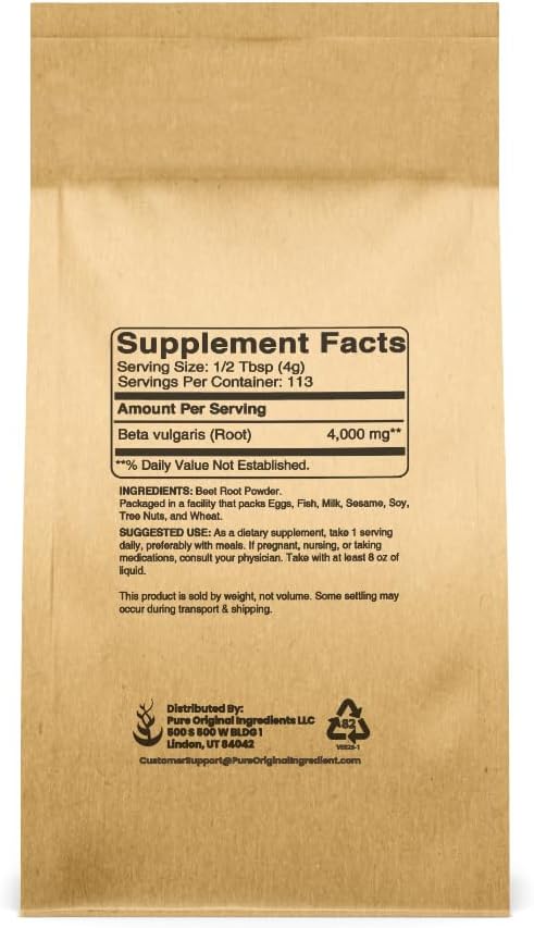 Polvo de Remolacha Puro - Pure Original Ingredients (1 Libra)
