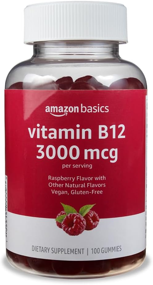 Vitamin B12 3000 mcg Gomitas - Sabor Frambuesa - 100 Unidades