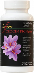 Crocin Rich Plus 25mg: Suplemento Cerebral de Alta Potencia con Crocina Pura y 7 Antioxidantes, 30 Comprimidos