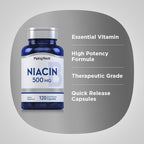 Piping Rock Niacina 500mg Flush, 120 Cápsulas