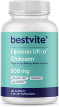 BESTVITE Liposan Ultra Chitosan 500mg (240 Capsules) - Patented Rapid Action Formula
