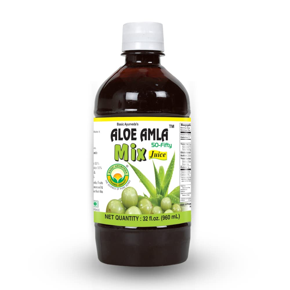 Basic Ayurveda Aloe Vera & Amla Herbal Mix Juice - 960 ml
