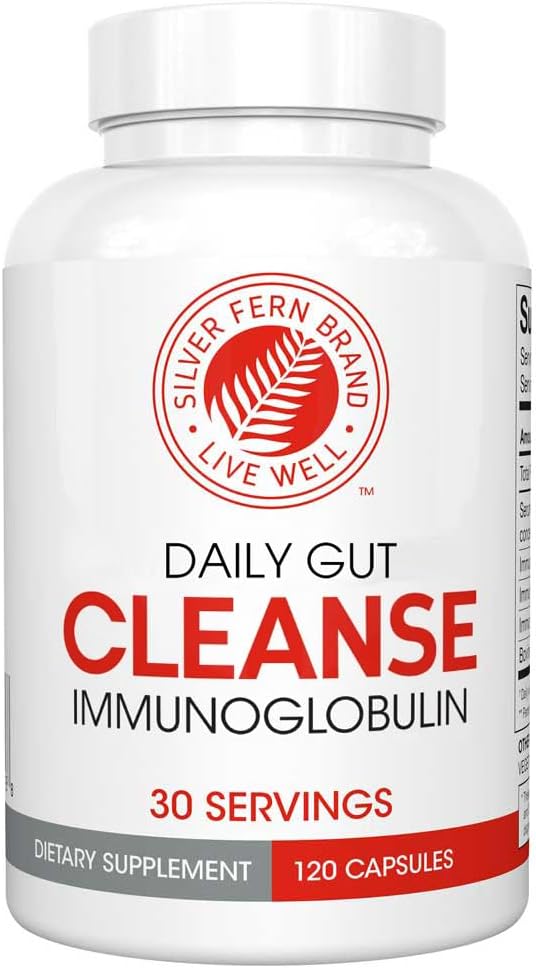 Silver Fern Cleanse - Daily Gut - 120 Cápsulas - 30 Días - Inmunoglobulinas G, A y M (IgG, IgA, IgM) - Postbiótico