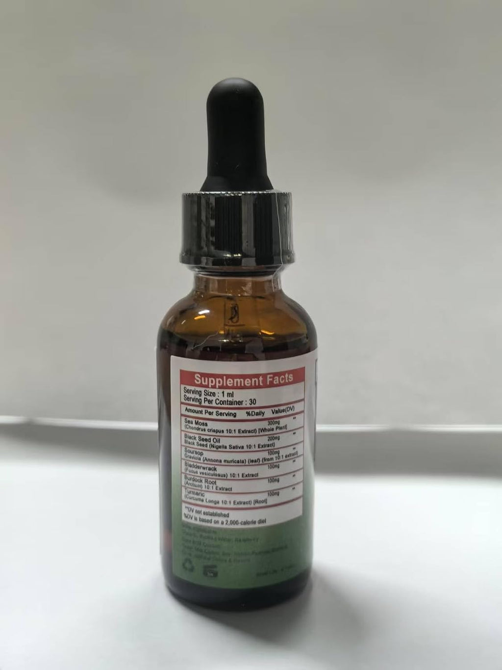 Sea Moss con Aceite de Semilla Negra y Soursop - Gotas Líquidas Multimineral y Vitaminas - Suplemento Superfood Orgánico No-GMO