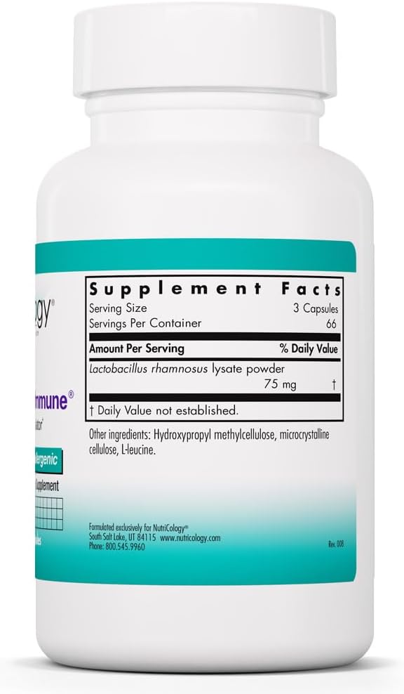 NutriCology ImmunoBiotic Pro - Postbiotic with Lactobacillus rhamnosus - 200 Capsules