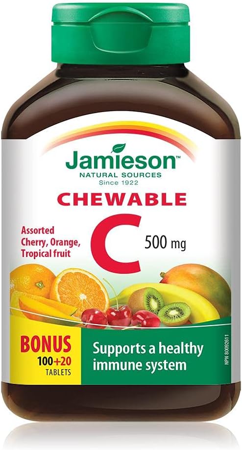 Jamieson Vitamina C 500 mg - 120 Comprimidos Sabor Frutas Mixtas