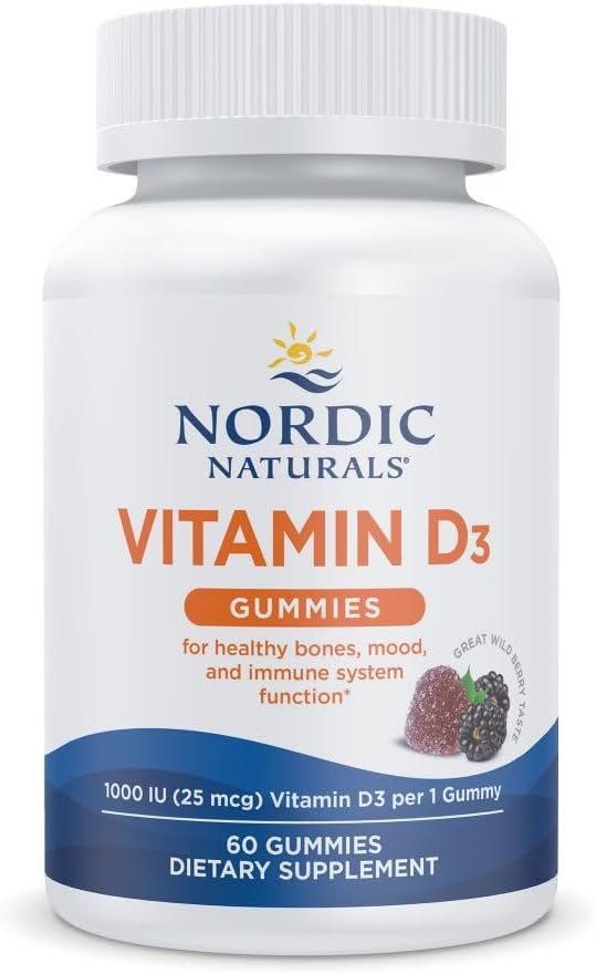 Nordic Naturals Vitamin D3 Gummies, Wild Berry - 60 Gominolas - 1000 UI de Vitamina D3