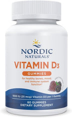 Nordic Naturals Vitamin D3 Gummies, Wild Berry - 60 Gominolas - 1000 UI de Vitamina D3