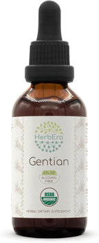 Gentian USDA Orgánico – Gotitas Amargas sin Alcohol para Bienestar Digestivo, Raíz Seca de Gentiana lutea, Vegano, Suplemento Herbal (60 ml)