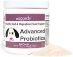 Waggedy Advanced Dog Probiotics Gut and Digestion Food Topper – Probiótico en polvo con enzimas digestivas y papaya – Probióticos suaves para perros de 6 semanas en adelante – Apoya el equilibrio intestinal, el confort y la salud inmunitaria
