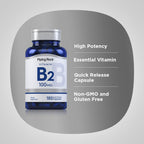 Piping Rock Vitamina B2 100mg | 180 Cápsulas | Riboflavina | Suplemento Vegetariano, No OGM, Sin Gluten