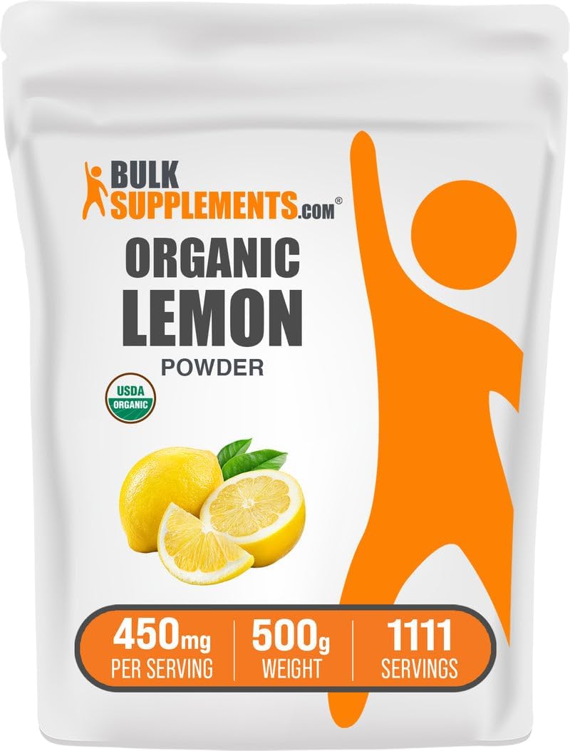 Polvo de Limón Orgánico - Fuente Natural de Vitamina C, 450 mg por ración, 500 g