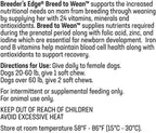 Breeder's Edge Breed to Wean, Multivitamínico Prenatal y Postnatal para Perros y Gatos, 100 Comprimidos