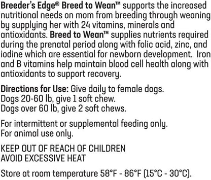 Breeder's Edge Breed to Wean, Multivitamínico Prenatal y Postnatal para Perros y Gatos, 100 Comprimidos – Image 9