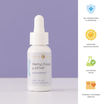 Methyl Folate 5-MTHF Mega Drops™ 28ml (0,95 – Reducción del cansancio y la fatiga: Participa en la producción de – Image 5