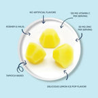 LIVS Vitamina C y Zinc Gominolas para Adultos y Niños - 125mg Vitamina C & 20mg Zinc por Dosis - Sabor Limón Hielo - 90 Gominolas Veganas