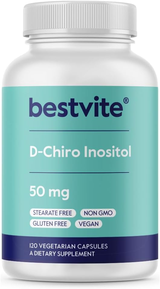 BESTVITE D-Chiro Inositol (120 Cápsulas Vegetales) - Sin Estearatos - Vegano - No Transgénico - Sin Gluten
