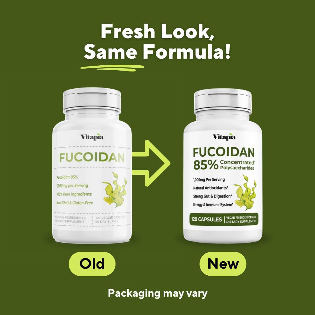 Vitapia Pure Fucoidan 85% Extracto de Alga Parda - 120 Cápsulas Veganas