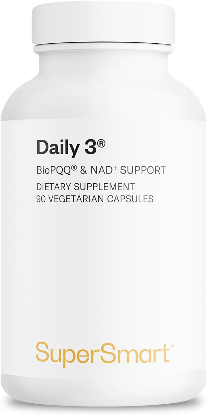 Supersmart Daily3 + BioPQQ – Multivitamínico completo para hombres y mujeres – 90 cápsulas vegetales