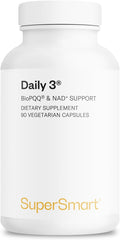 Supersmart Daily3 + BioPQQ – Multivitamínico completo para hombres y mujeres – 90 cápsulas vegetales