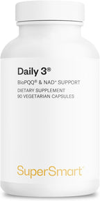 Supersmart Daily3 + BioPQQ – Multivitamínico completo para hombres y mujeres – 90 cápsulas vegetales
