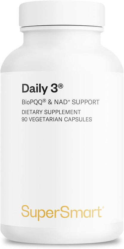 Supersmart Daily3 + BioPQQ – Multivitamínico completo para hombres y mujeres – 90 cápsulas vegetales – Image 1