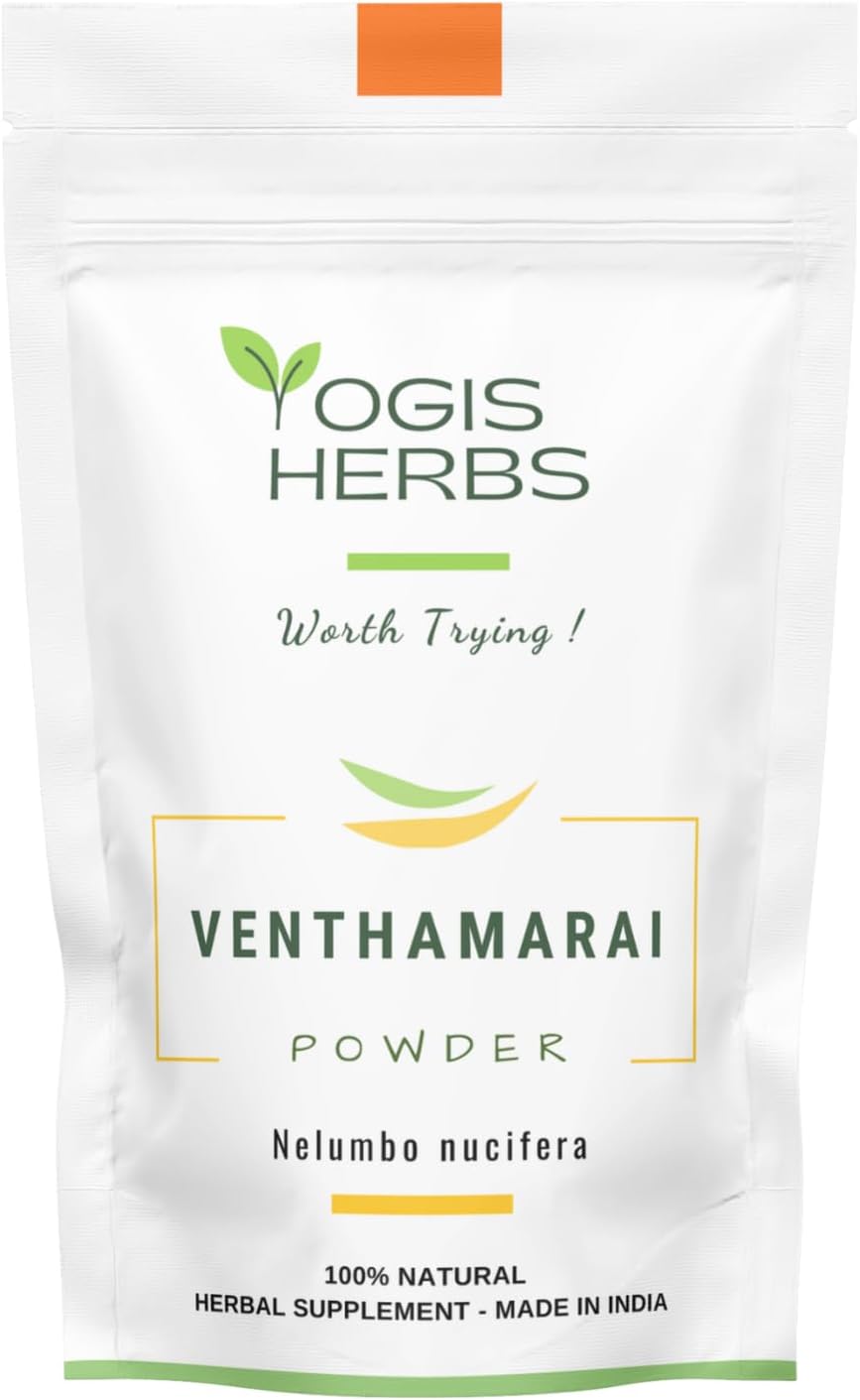YOGIS HERBS Polvo de Venthamarai - Polvo de Loto Blanco (Nelumbo Nucifera) - Hierba Tradicional Siddha Tamil - Pétalos Puros en Polvo
