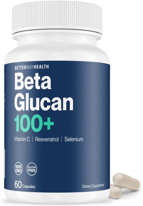 Better Way Health Advanced Immune Readiness – Beta Glucano 1,3/1,6 con Vitamina C, Selenio y Resveratrol – 60 Cápsulas