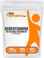 Benfotiamine Powder - Fat Soluble Vitamin B1 Supplement, 150mg per Serving, 500g