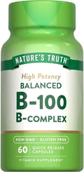 Nature's Truth Complejo B-100 Alta Potencia Equilibrado, 60 Comprimidos (Pack de 3)