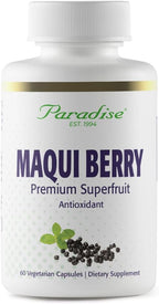 Paradise Herbs, Extracto Orgánico de Baya de Maqui, 400 mg, 60 Cápsulas