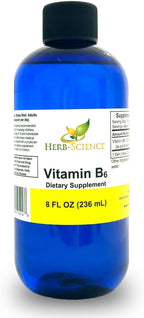 Herb-Science Gotas de Vitamina B6 Líquida 236 ml – Piridoxina de Alta Absorción para Energía, Estado de Ánimo y Sistema Nervioso – Vegano Sin Gluten Sin Alcohol