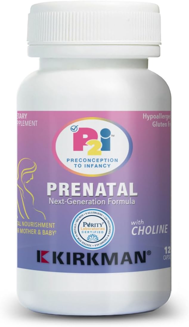 Kirkman P2i Prenatal – Multivitamínico con Colina, 120 Cápsulas