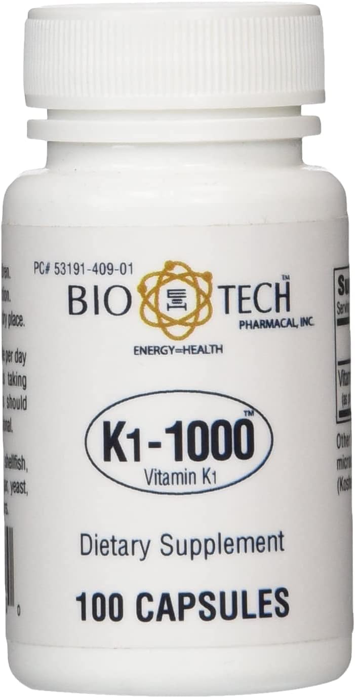 Bio-Tech K1-1000 (Vitamina K-1) 100 Cápsulas