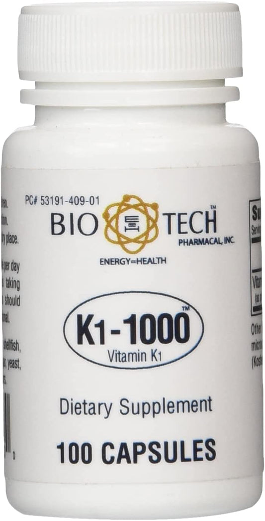 Bio-Tech K1-1000 (Vitamina K-1) 100 Cápsulas