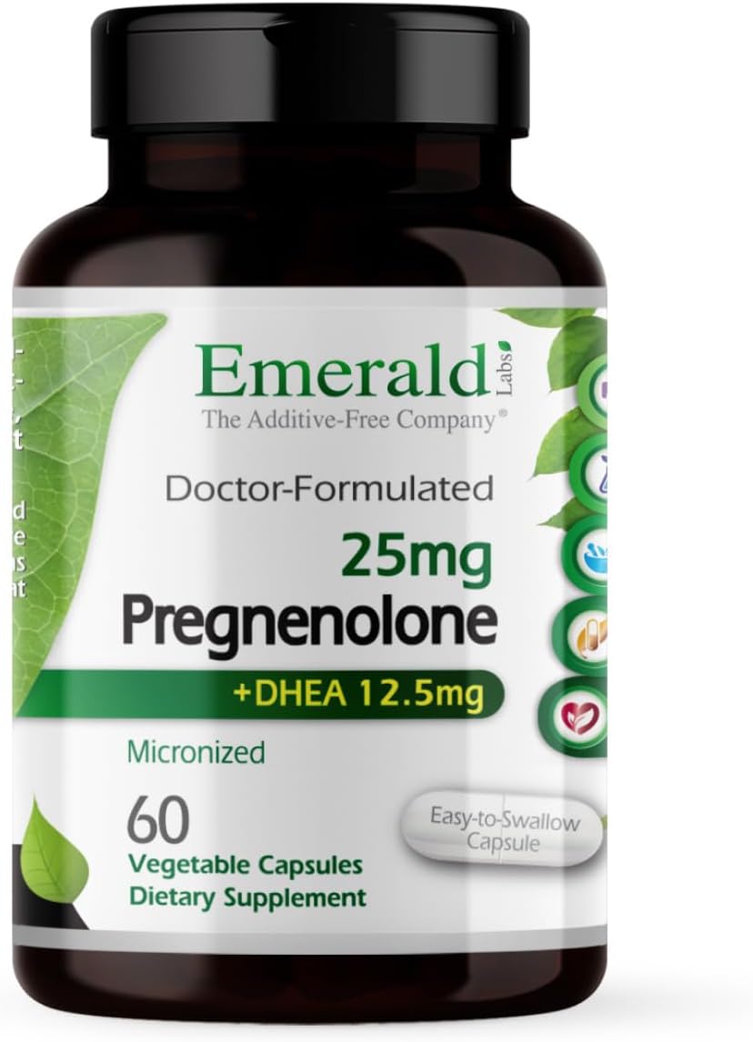 Emerald Labs Pregnenolona 50mg con DHEA 25mg - 60 Cápsulas