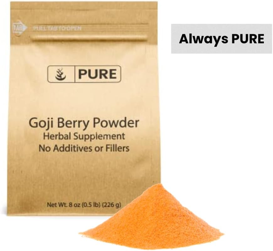 Pure Original Ingredients Polvo de Bayas de Goji (227g) - Wolfberry, Suplemento Herbal Tradicional, No Transgénico