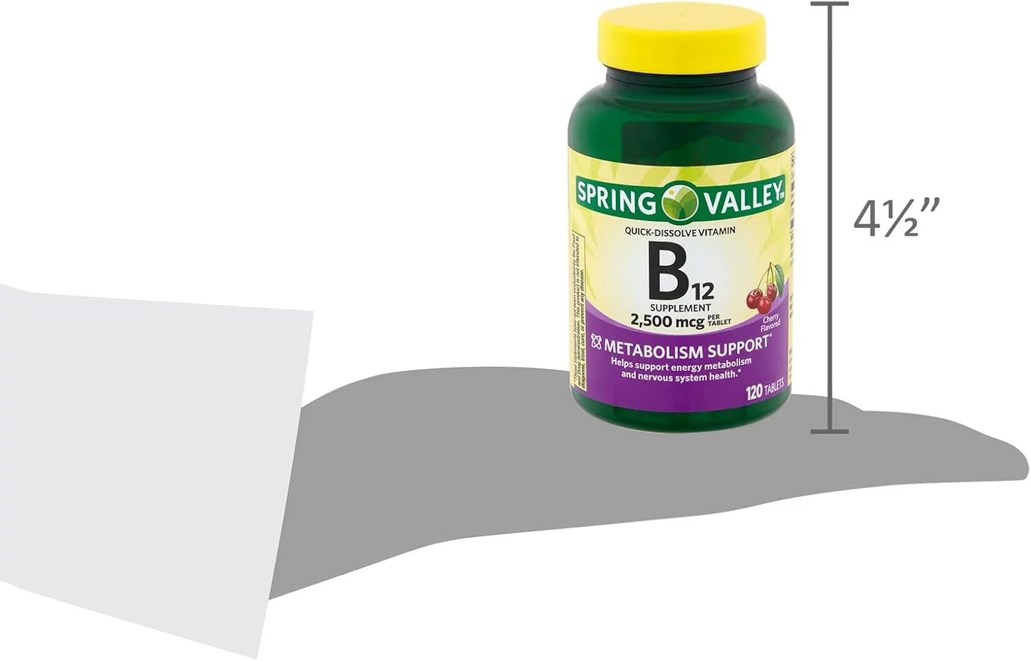 Spring Valley Vitamin B12 2500 mcg Comprimidos de Disolución Rápida - 120 Comprimidos + Ebook "45 Diabetes Decoded"