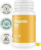 Better Way Health Vitamin D3 5000 IU – High Potency Supplement for Bone and Immune Health – 120 Softgels
