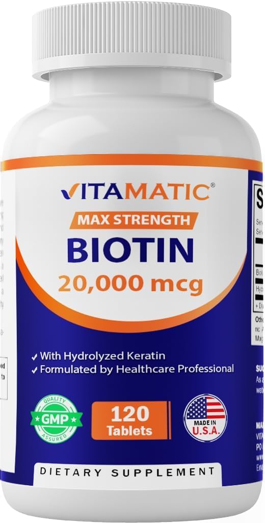 Vitamatic Biotina 20000 mcg con Keratina 100mg - 120 Comprimidos