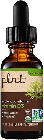 plnt Vitamina D3 Orgánica Líquida - Suplemento Vegano de Liquen 100 mcg (30 dosis, 30 ml)