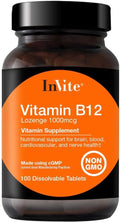 Invite Health Vitamina B12 Lozenges - 100 Comprimidos Disolubles - 50 Días de Suministro