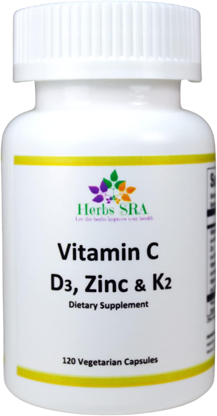Herbs SRA Vitamina C, D3, K2 y Zinc – 120 Cápsulas Vegetarianas