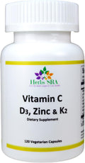 Herbs SRA Vitamina C, D3, K2 y Zinc – 120 Cápsulas Vegetarianas