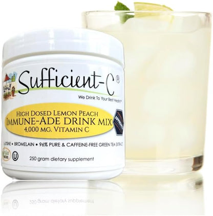 Sufficient-C 4,000 mg High-Dose Vitamin C Lemon Peach Drink Mix 250 g – Image 2