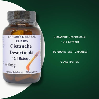Barlowe's Herbal Elixirs Cistanche Extract | Cistanche Deserticola | 10:1 | 600 mg Per Capsule | 60 Veggie Capsules | – Image 3