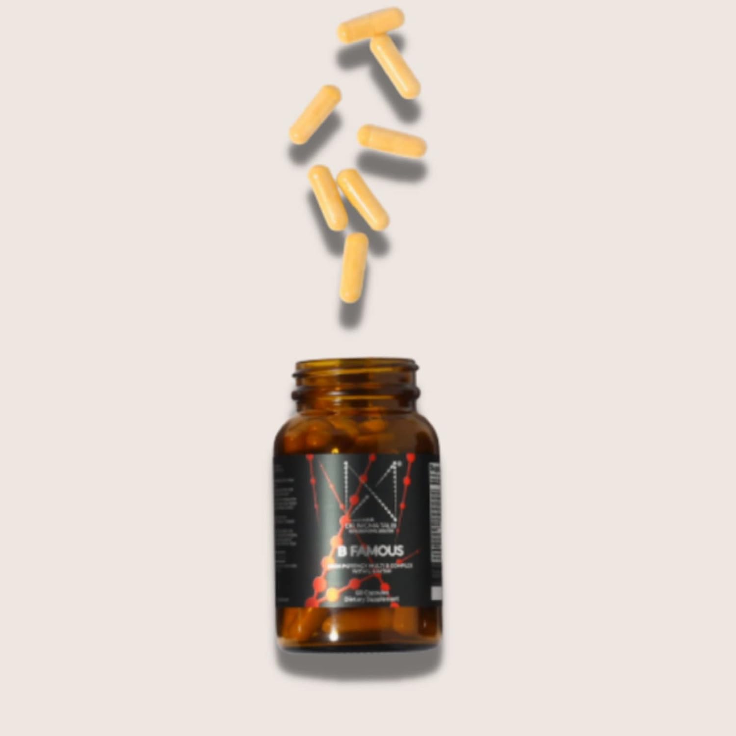 DR. NIGMA B Famous Complejo B de Alta Potencia con L-5-MTHF para el Sistema Nervioso y la Salud Digestiva - 60 Cápsulas