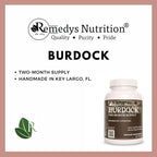 Raíz de Bardana 1000 mg | 60 Cápsulas Veganas | Suplemento Herbal con Quercetina y Vitamina C | Remedy’s Nutrition